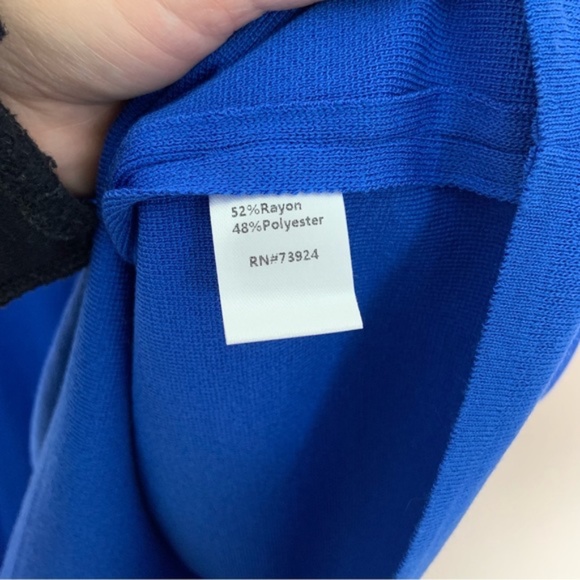 NWT New Ming Wang Royal Blue Grommet Detail Short Sleeve Knit Dress Size Small - Picture 4 of 4